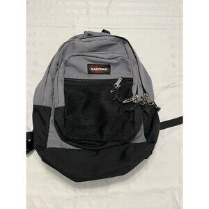 Eastpak USA Backpack Gray Black Mesh Front Pocket School College Work Excellent